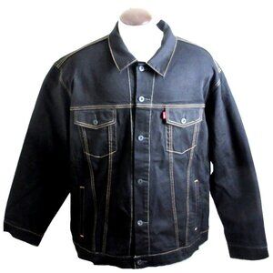 COPY - Levi's Men's Button Front Black Denim Unlined Trucker Jean Jacket Size 4…